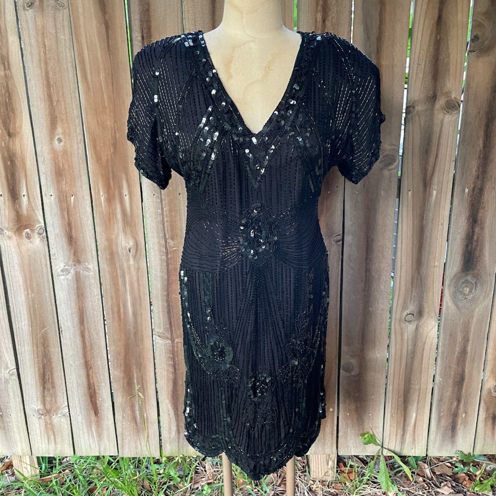 knit beach maxi dress Vintage 1990 Multicolor Silk Beaded Dress – Vintage World Rocks main image 0