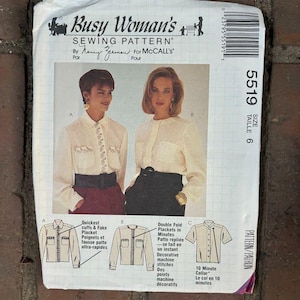 Patrón de blusa para mujer Nancy Zieman, talla 6, de McCall's 5519