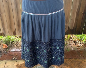 y2k Anthropologie SNAK EMBROIDERED Full SKIRT 10