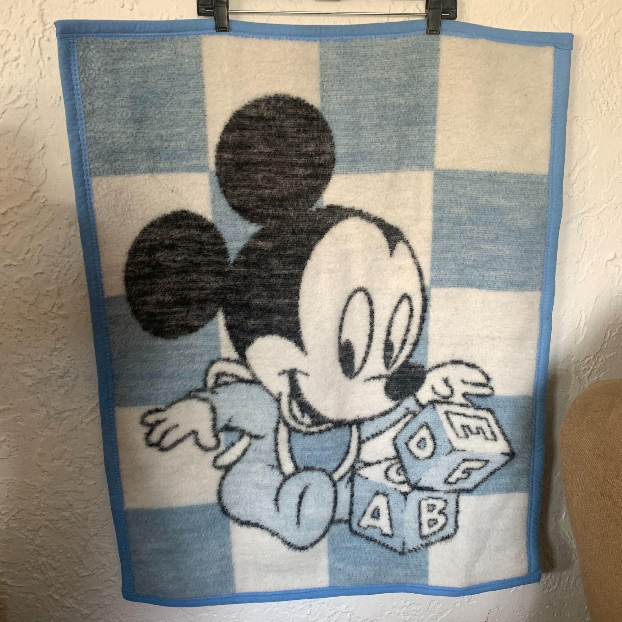 Vintage BIEDERLACK Disney MICKEY MOUSE Baby Blanket 29 x 37 Etsy