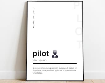 Pilot Definition Wall Art/Printable Wall Art/Pilot Decor/Pilot Definition/Pilot Gifts/Pilot Gifts Sign/Pilot Wall Art/Wall Decor/Pilot Art