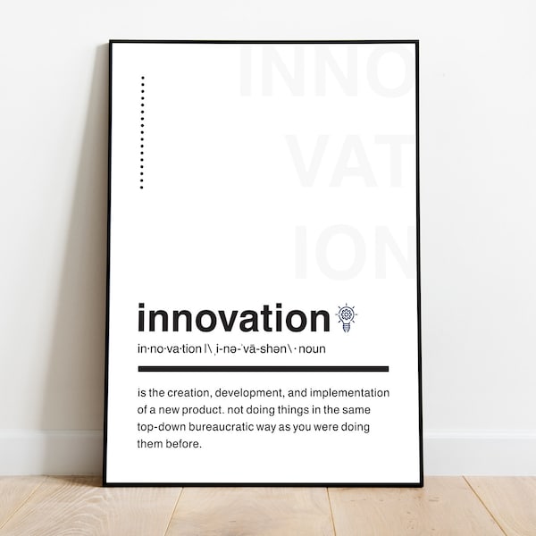 Innovation Definition Wall Art/Printable Wall Art/Innovation Wall Art/Innovation Wall Décor/Innovation Quote/Innovation Stickers/Innovate