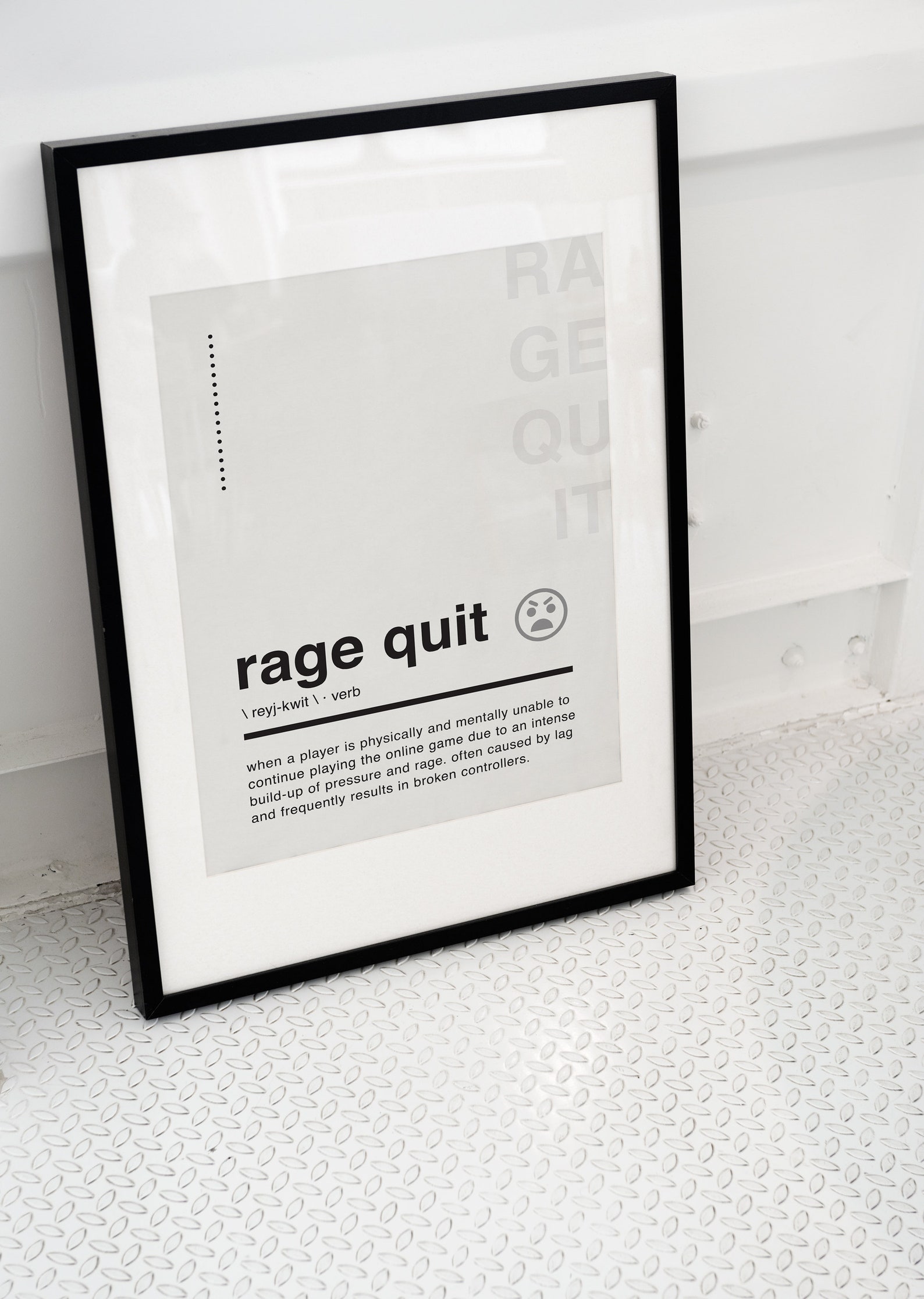Ragequit Definition Print Wall Art/printable Art/gamer Etsy
