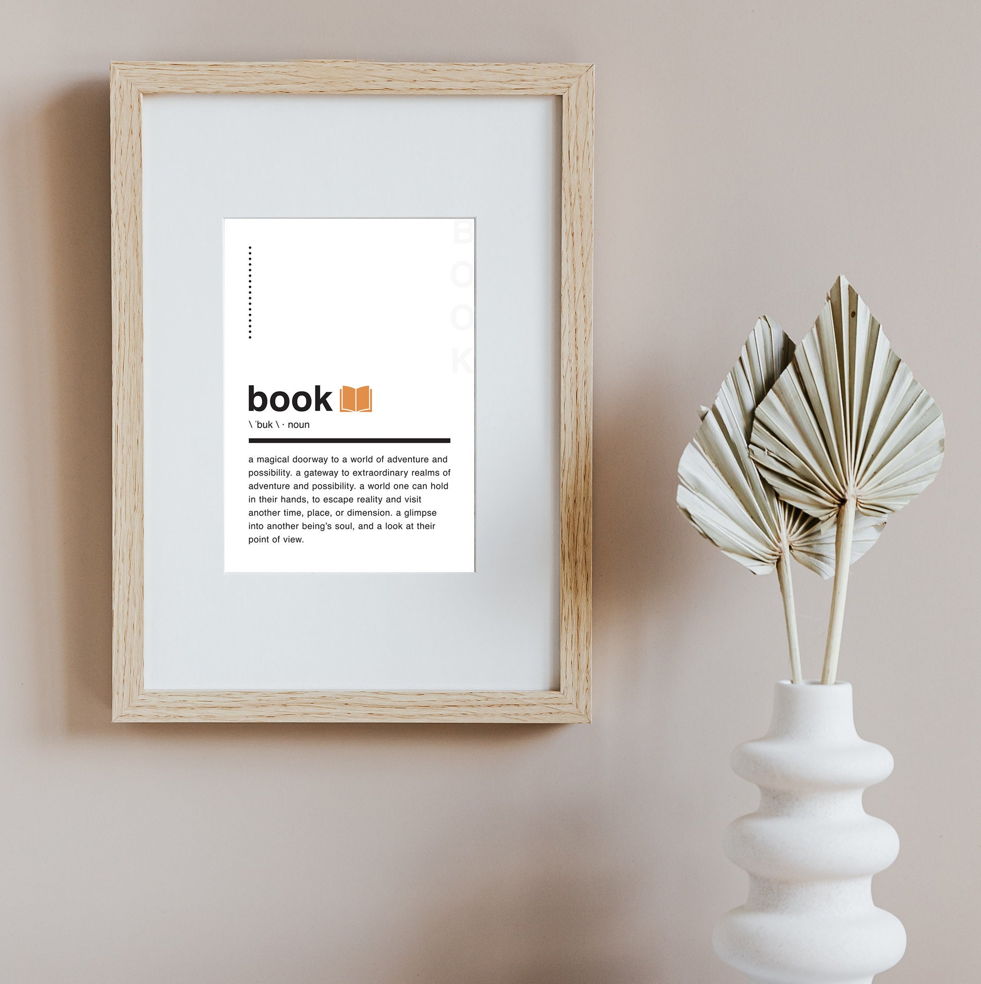 Book Definition Wall Art/printable Wall Art/book Quote/book Definition