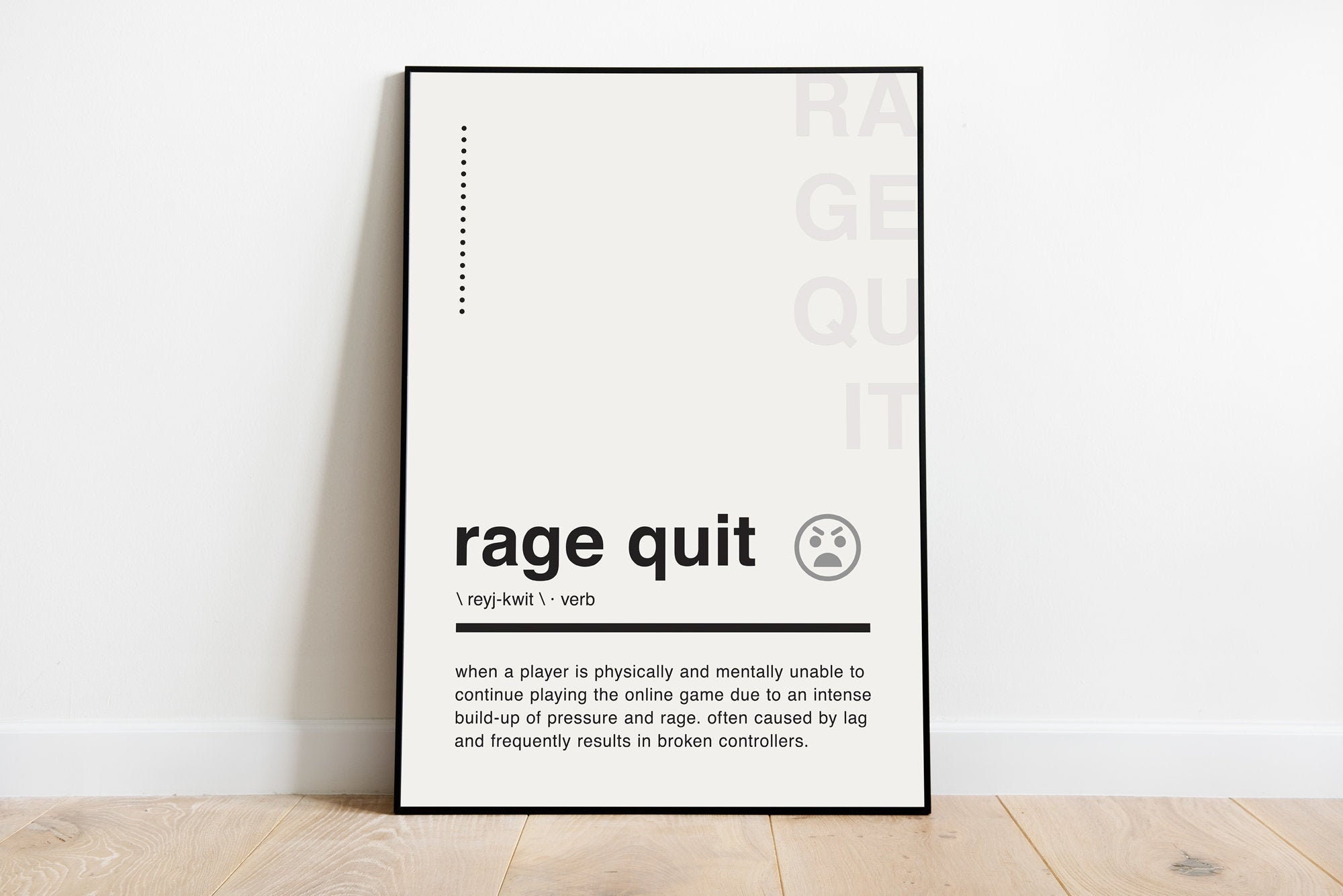Rage Quit Definition Framed Wall Decor, Hobby Lobby