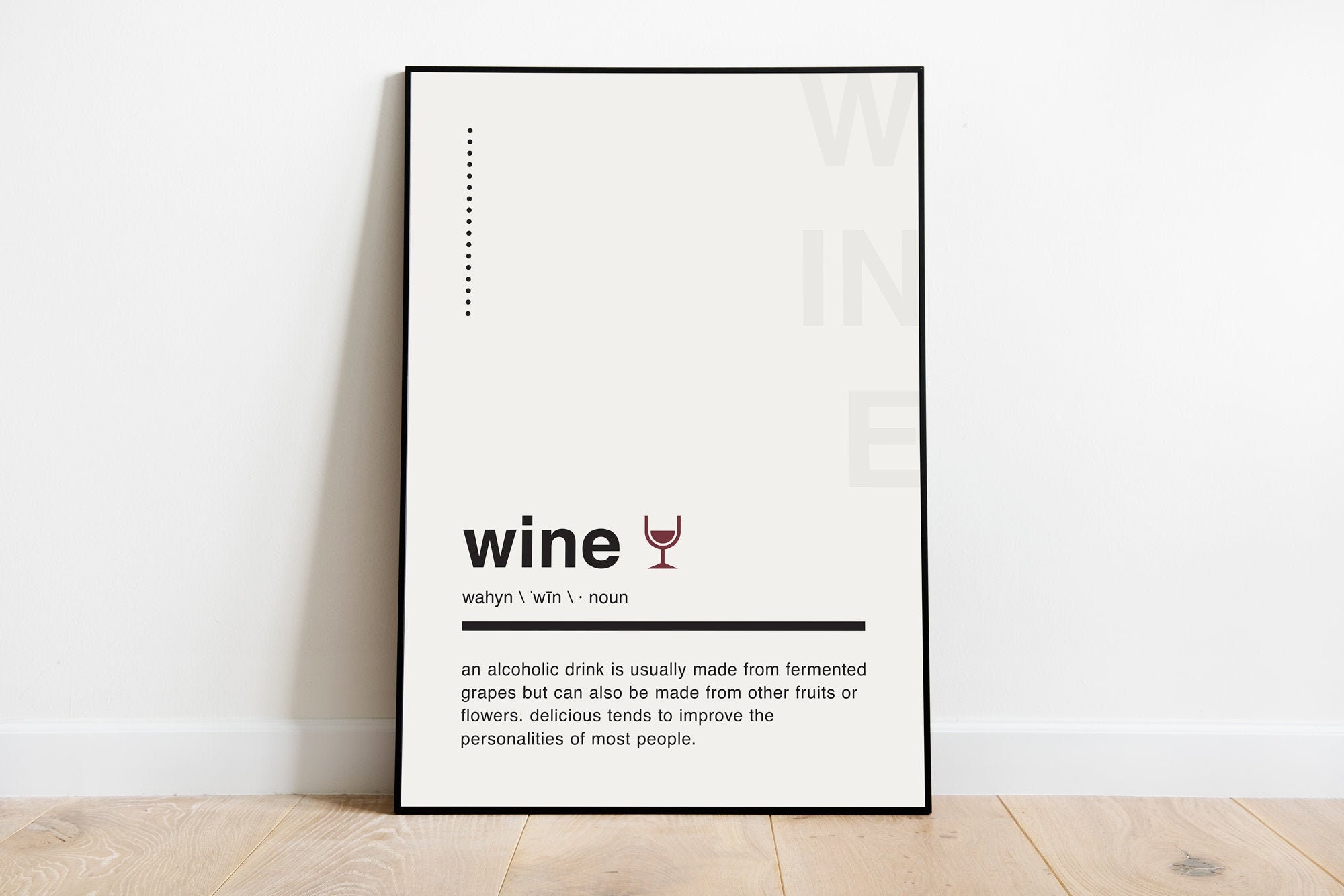Wine Definition Wall Art/Bar Print/Alcohol Drink Poster/Wine Printable