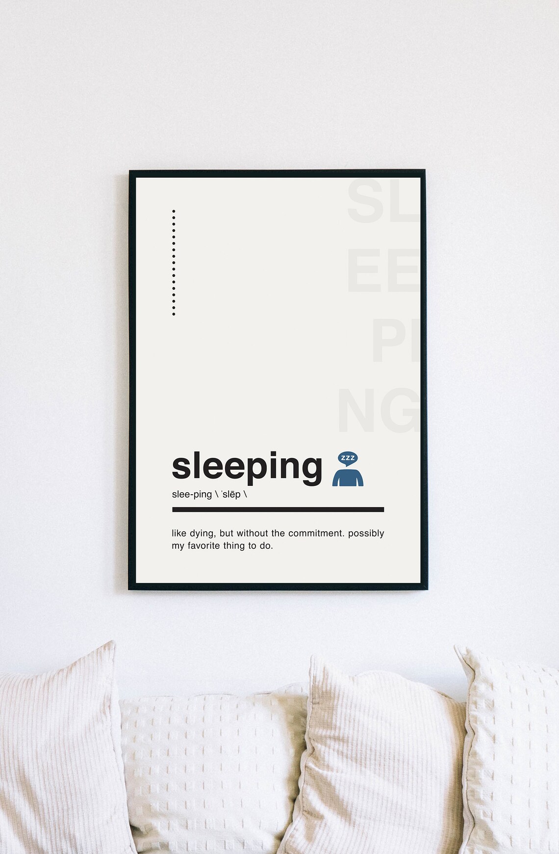 Sleeping Definition Wall Art/Printable Art/Sleeping Definition Etsy