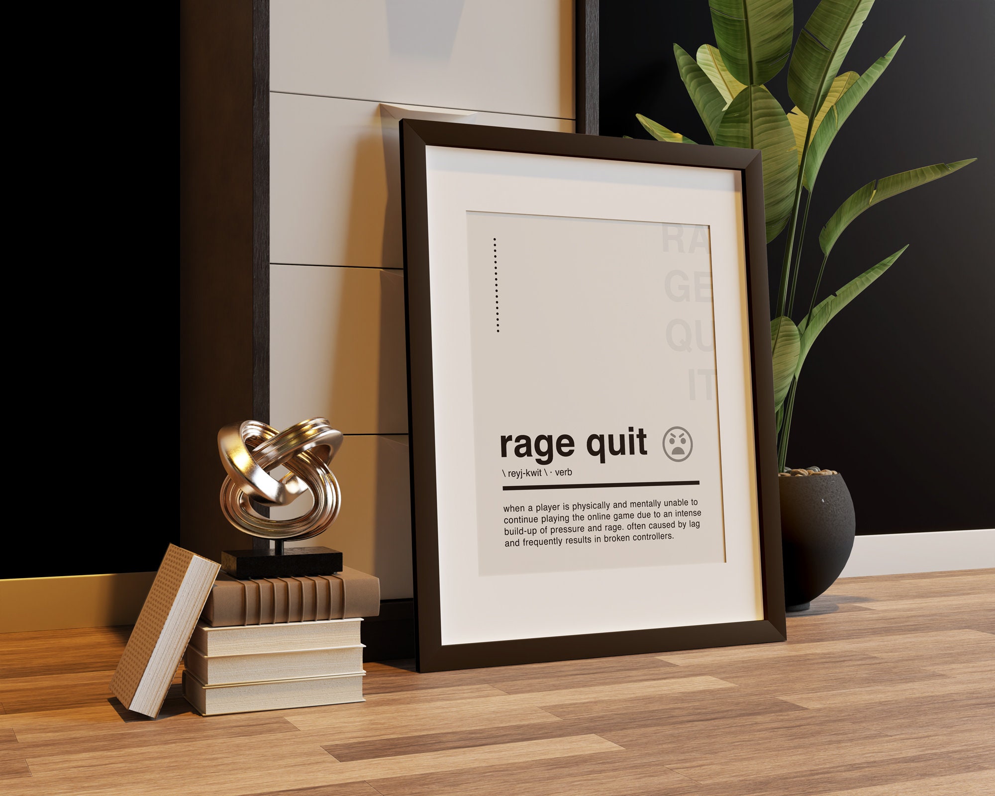 Rage-quit Definition Print Wall Art/printable Art/gamer 