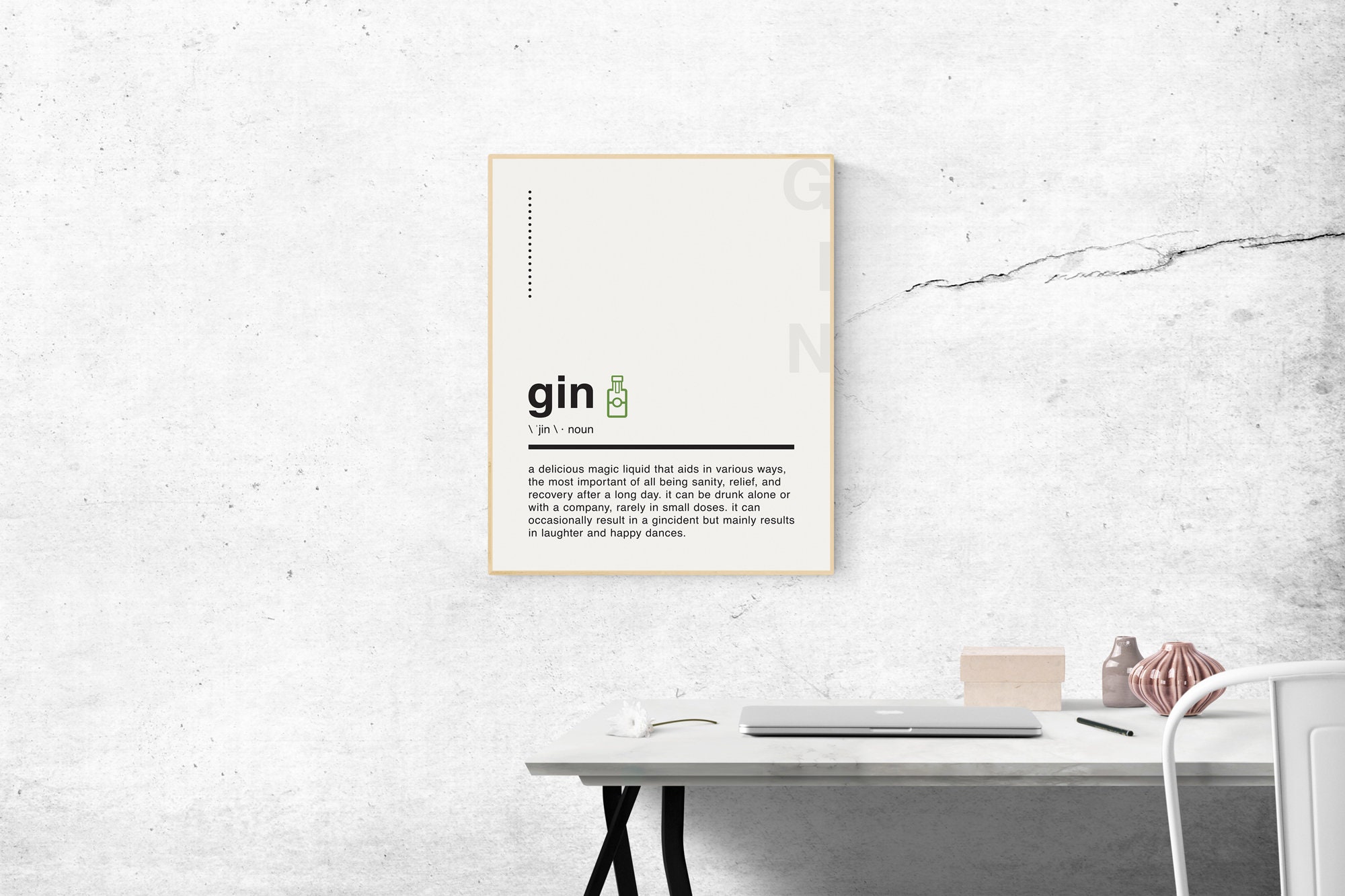 Buy Gin Definition Wall Art/bar Print/gin Poster/gin Drink Online in