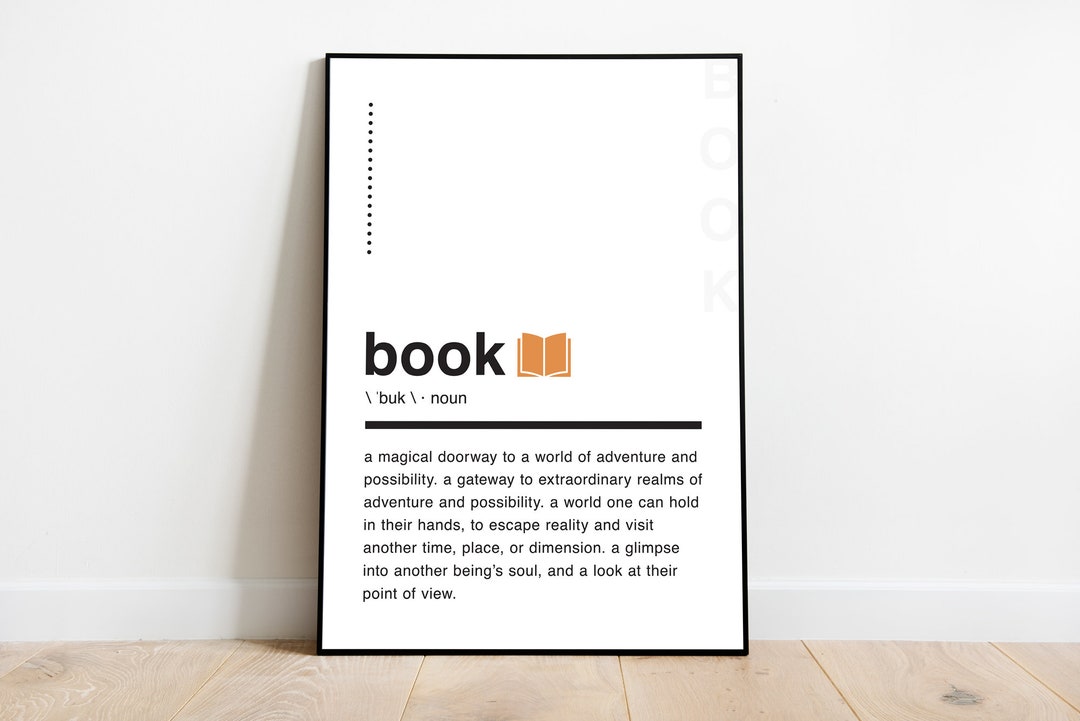 Book Definition Wall Art/printable Wall Art/book Quote/book Definition