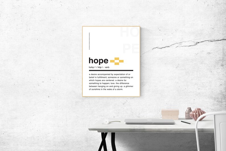 Hope Definition Wall Art/printable Wall Art/hope Etsy