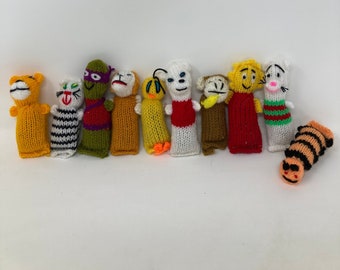 Hand knit catnip 3-toy set, handmade, wool knit, play toys, creatures and characters