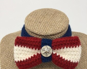 Hand Crochet Pet Bowtie: American Bow Tie, Cat Bowtie, Dog Bow tie, Neckwear