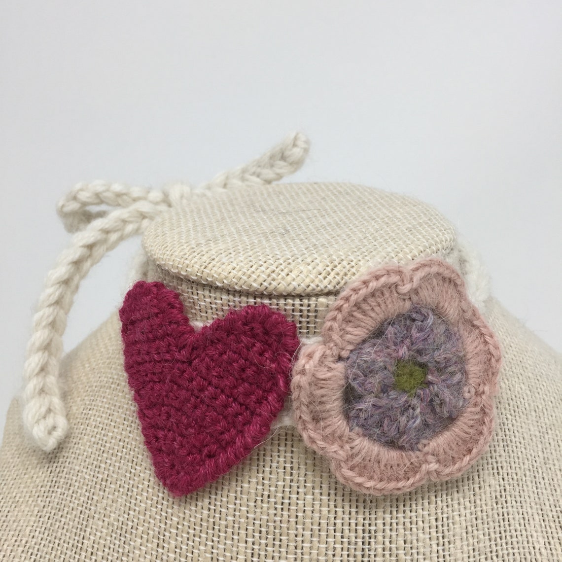 Cute Pet Collars Heart & Flower Necklace Spring Pinks, Dog Collar