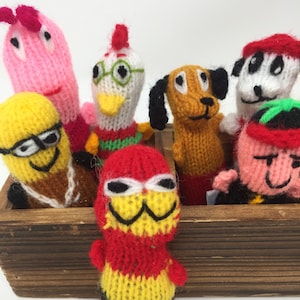 Handknit Catnip 2 pc. Toy Set for Pets | Handmade, Wool knit, Chew, Playable Toys | Cartoon Characters