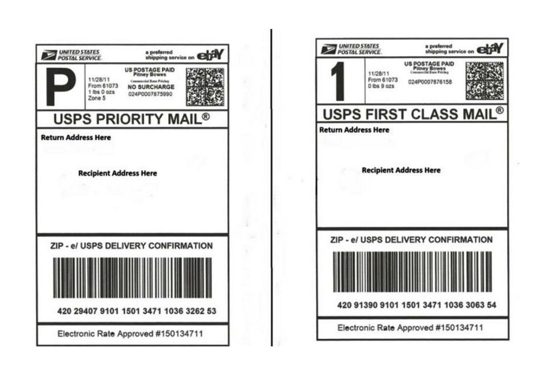 8.5 x 5.5 Shipping Labels with Self Adhesive for Etsy