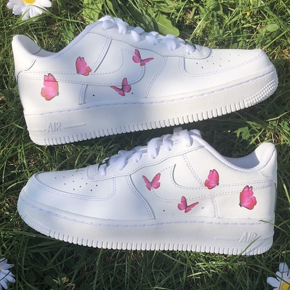 Pink Butterfly Custom Sneaker Air Force 1s Custom AF1 Men | Etsy