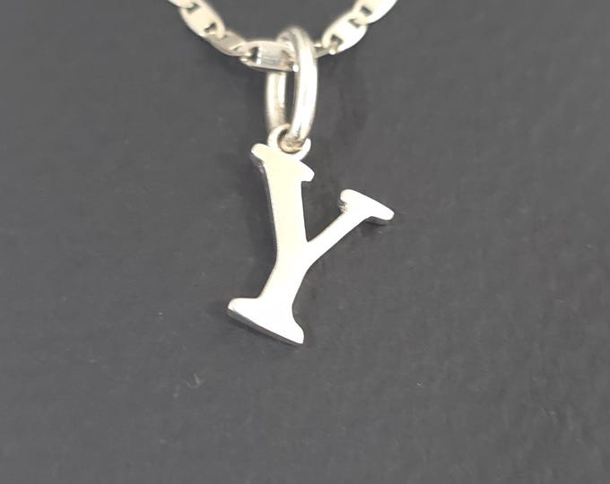 Letter Y necklace with charm made of 925 silver