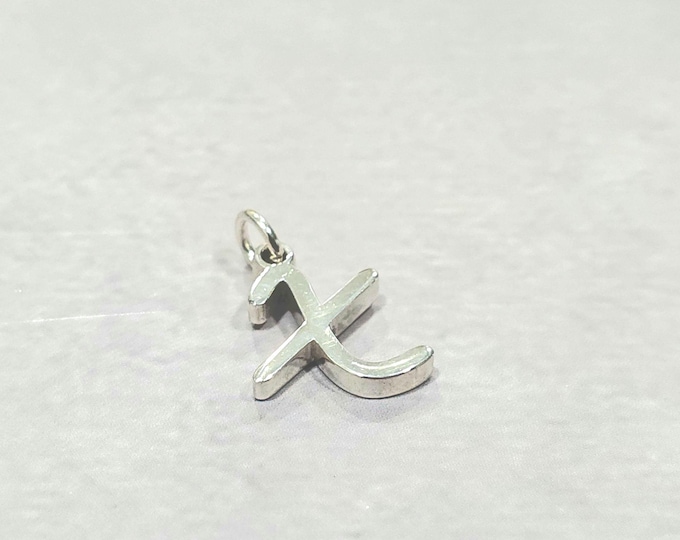 X Sterling Silver Letter  Charm Pendant, Customizable Engravable