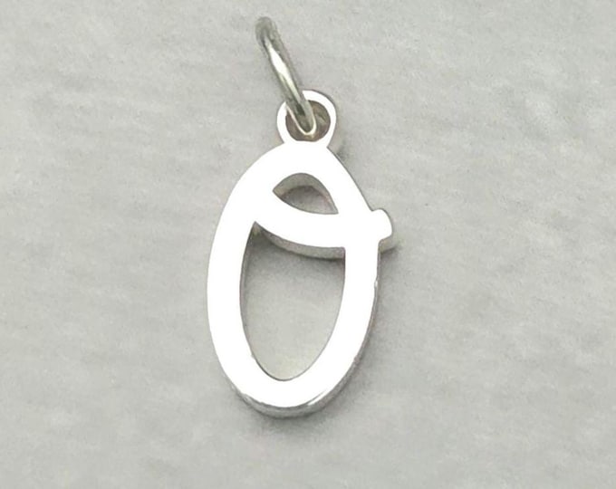 O Sterling Silver Letter  Charm Pendant, Customizable Engravable USA