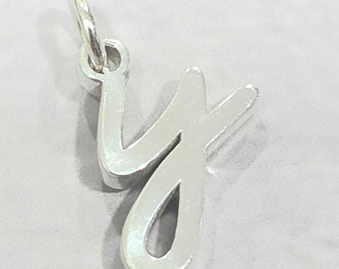 Y Sterling Silver Letter  Charm Pendant, Customizable Engravable USA