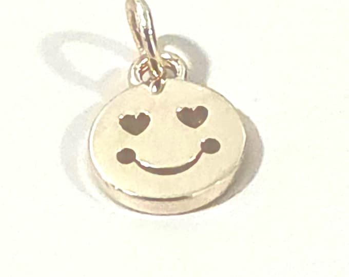 emoji charm hearts smilley face emoji 6mm 14k yellow gold