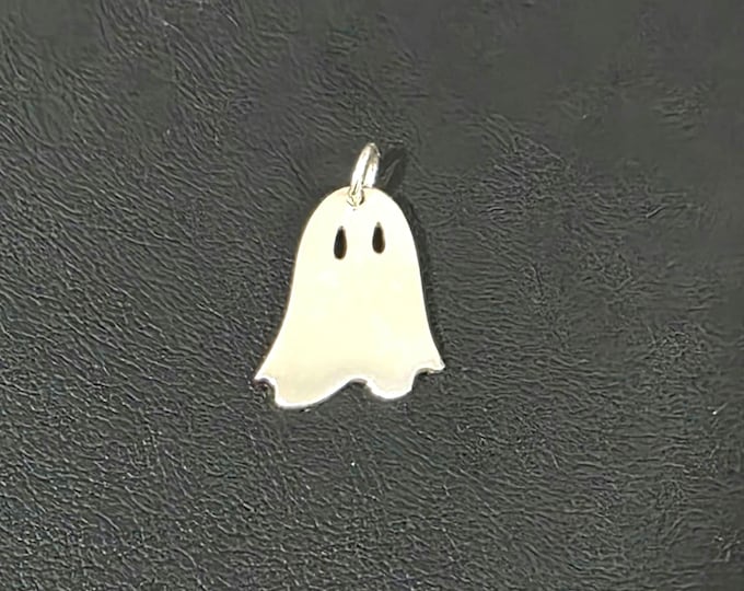 Sterling Silver Ghost charm/ pendant  personalize your ghost with free laser engraving