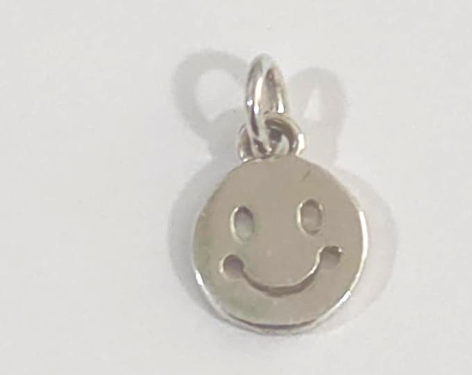 small 6mm  Smiley emoji charm in sterling silver 925