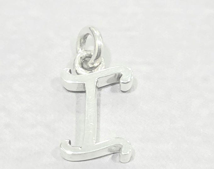 I Sterling Silver Letter  Charm Pendant, Customizable Engravable USA