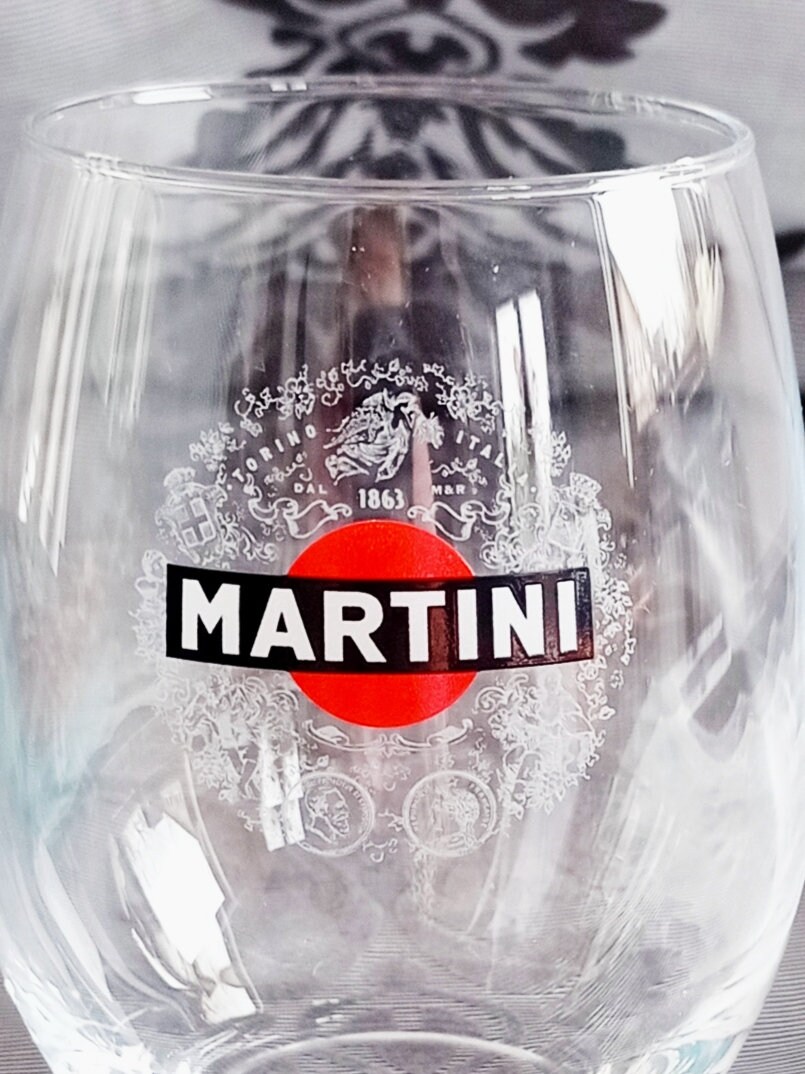 Jahrgang MARTINI BIANCO Tonic Glas Werbung Martini Marke Logo Etsy