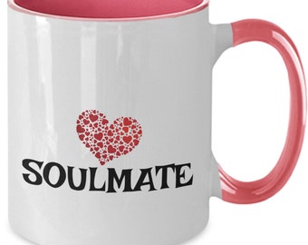 Soulmate Coffee Mug, Soulmate Tea Cup, Lovers Mug, Cool Couples Mugs, Valentines Day Gifts, Soul Mate Gift