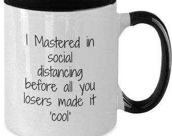 Introvert Meme Coffee Mug, Tea Cup, Gifts fir Introverts, Professional Social Distancer, Good Gift for Introvert Friend, Master Introvert