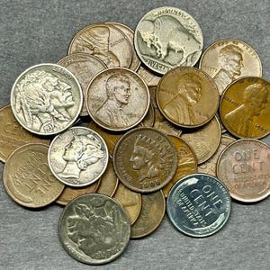 Estate Sale Old U.S. Coins Starter Lot with Silver Dime & Buffalo Nickels – Collector’s Set