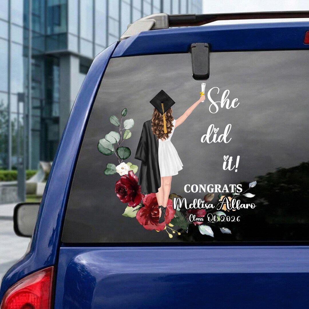 Grad Pic Sticker Personalized Graduation Car Sticker, Custom Graduation Car Accessories ...