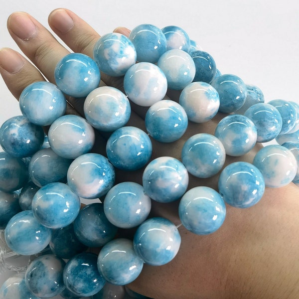 blue.Persian Jade Beads,4mm/6mm/8mm/10mm-20mm Smooth Round Beads,Persian jade round loose beads/More Choose,For Jewelry Making.