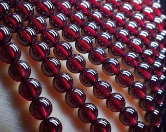 Natural AAA Garnet Beads,Garnet Round Smooth beads 2mm 3mm 4mm 5mm 6mm Gemstone Round Loose Beads 15"strand Jewelry Suppliers