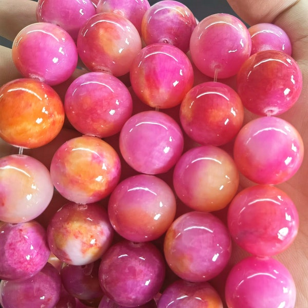 Natural pink Persian Jade Beads,4mm/6mm/8mm/10mm-20mm Smooth Round Beads,Persian jade round loose beads/More Choose,For Jewelry Making.