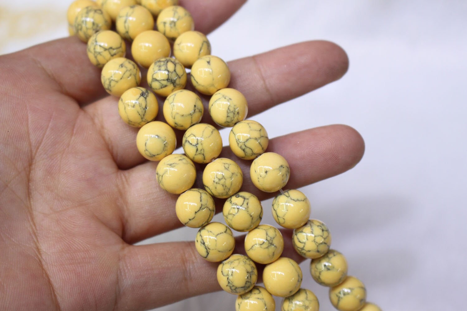 Yellow Turquoise Round Beads Turquoise Smooth Beads 4mm 6mm 8mm 10mm