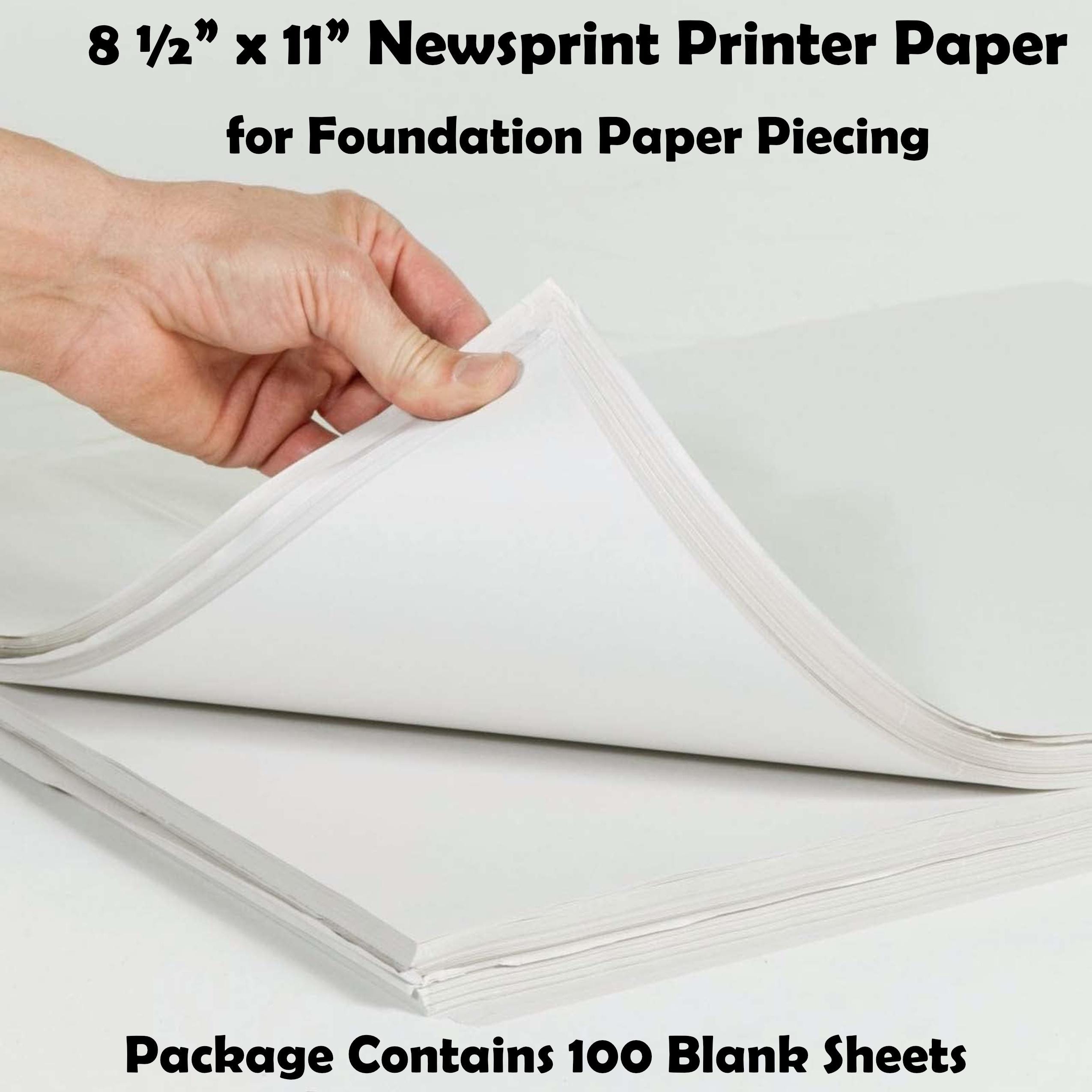 FPP Paper for Printing FPP Templates: 100 Sheets of Newsprint 8.5