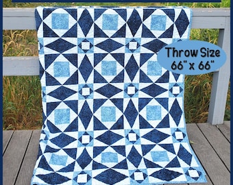 Storm at Sea Quilt Pattern with 176 Pre-Printed FPP Templates (Throw Size)