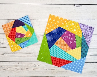 Crazy Quilt Block Design #1: FPP Template (Digital Download)