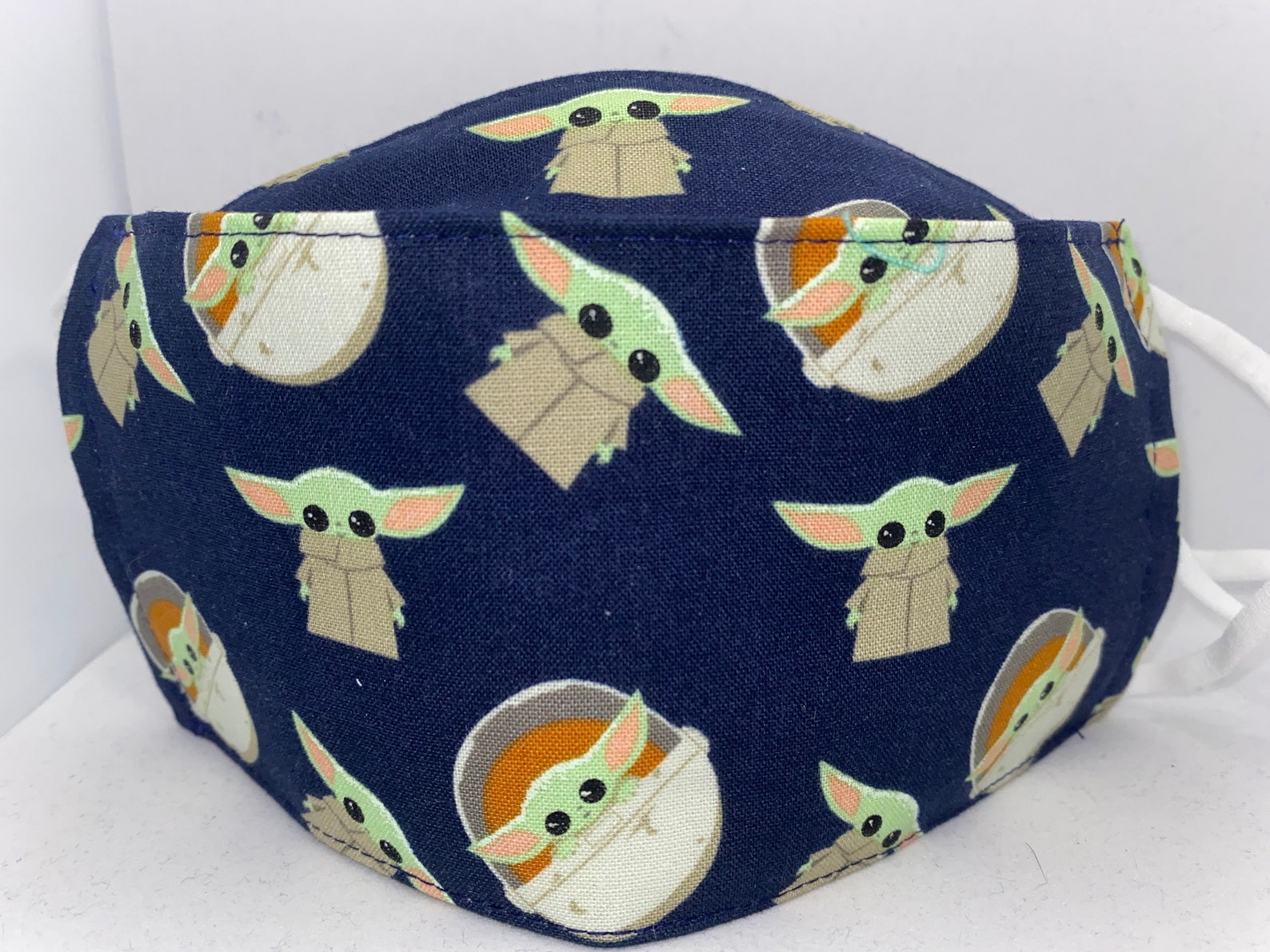 Baby Yoda Grogu on Blue 3D Mask Baby Yoda Grogu on Blue Mask Etsy