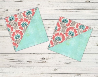 Half Square Triangle Quilt Pattern: 2 @ a Time HST Templates - 10 Sizes (Digital Download)