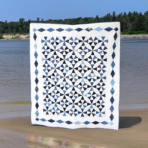 Modello per trapunta Kaleidoscope; Foundation Paper Piecing (FPP); presente nel tutorial per trapunta Stitch With Rachel; digitale; formati 8,5"X11" o A4;