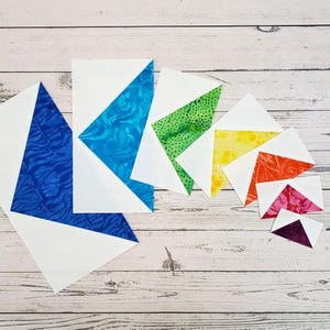 Flying Geese FPP quilt pattern (7 sizes) - Digital Download; Individual Flying Geese; Foundation Paper Piecing (FPP); 8 1/2&quot; X 11&quot; and A4