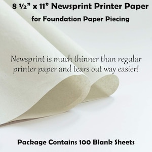 FPP Paper for Printing FPP Templates: 100 Sheets of Newsprint 8.5" X 11"