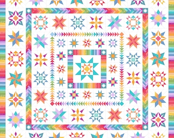 Cosmos Stars Quilt Pattern PDF: FPP Pattern and Templates