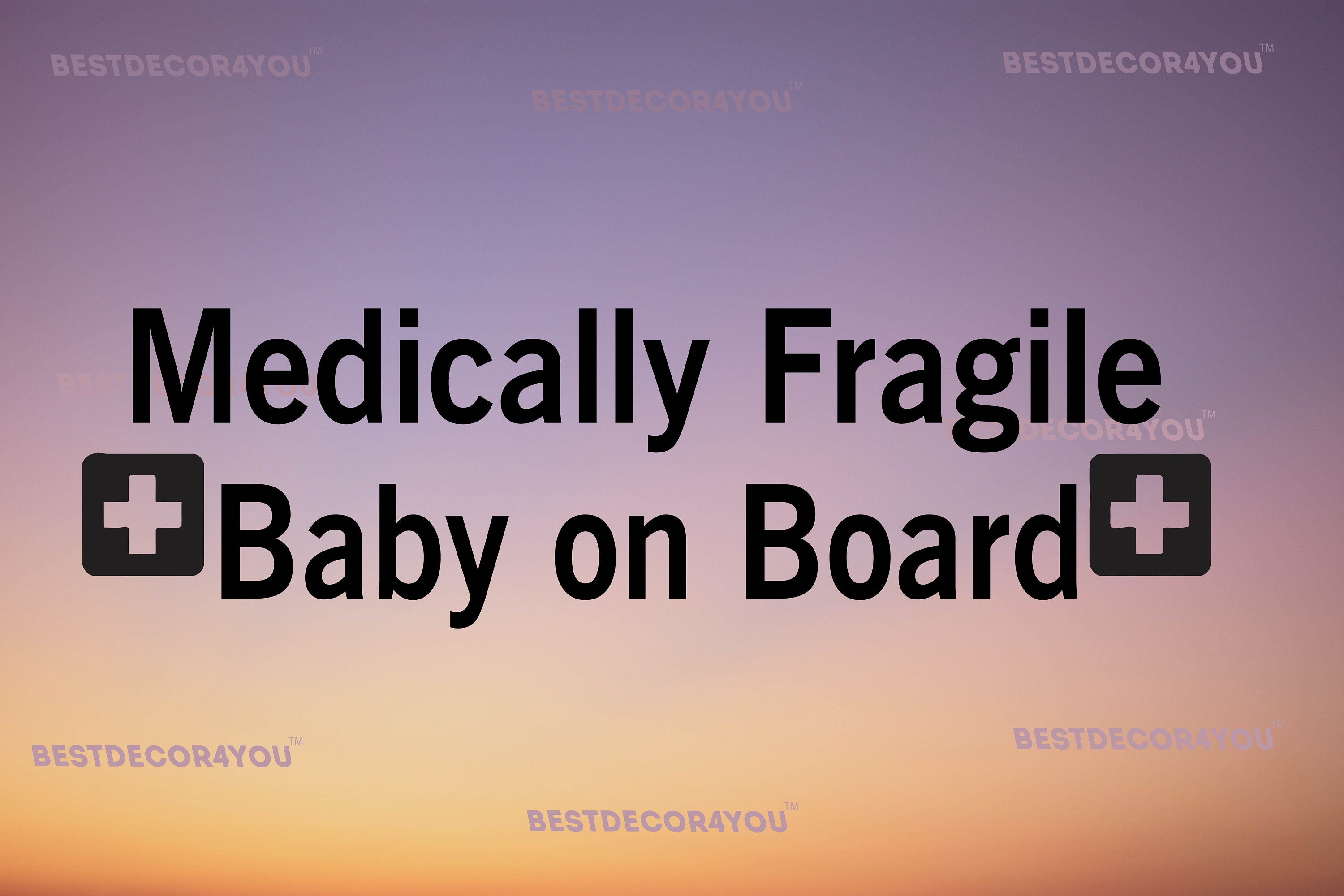 Medical Alert Car Decal Medically Fragile Baby Child on Etsy