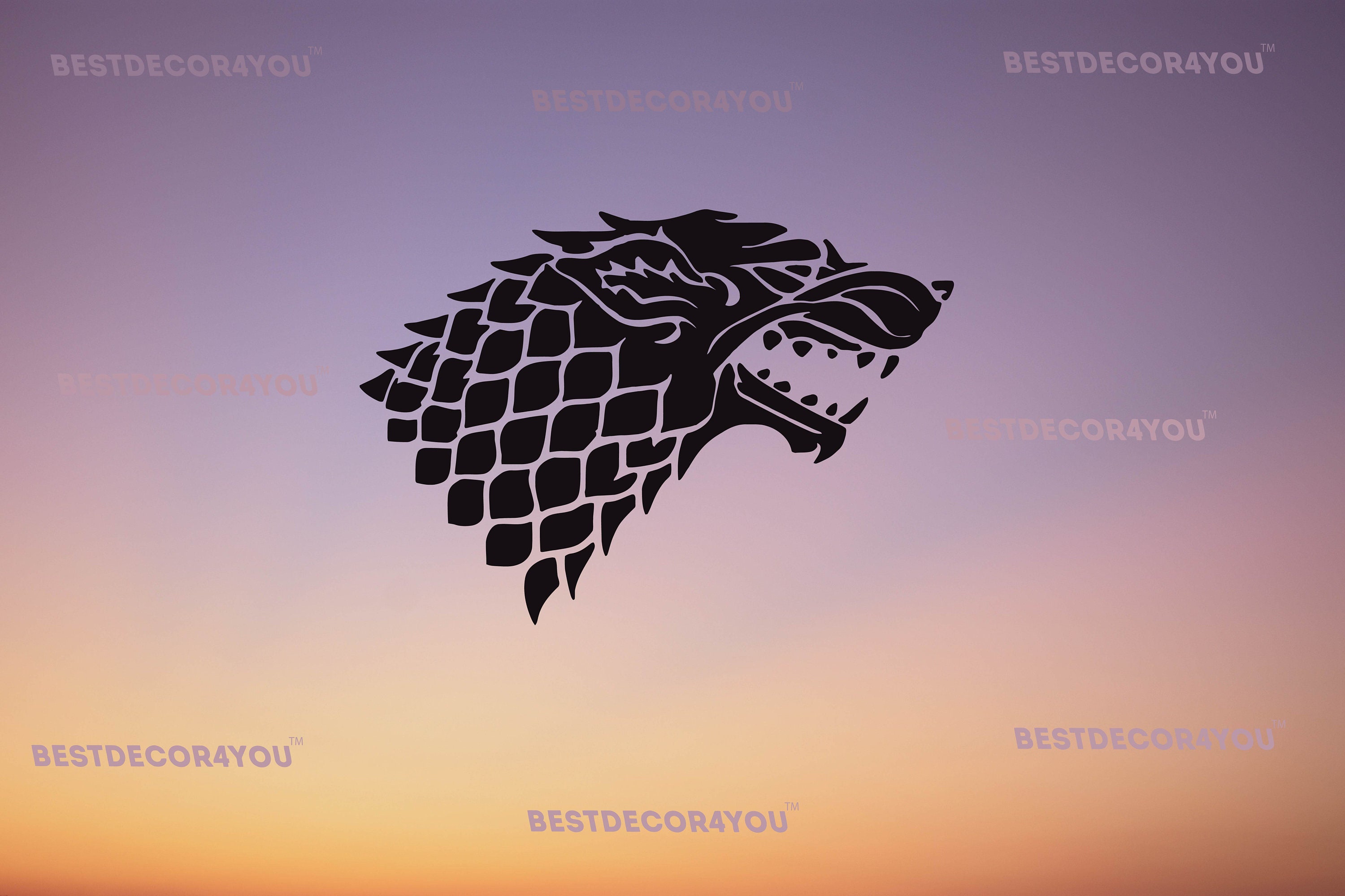 Dire Wolf 7 In x 5 In Vinyl Decal Sticker House Stark Sigil Etsy