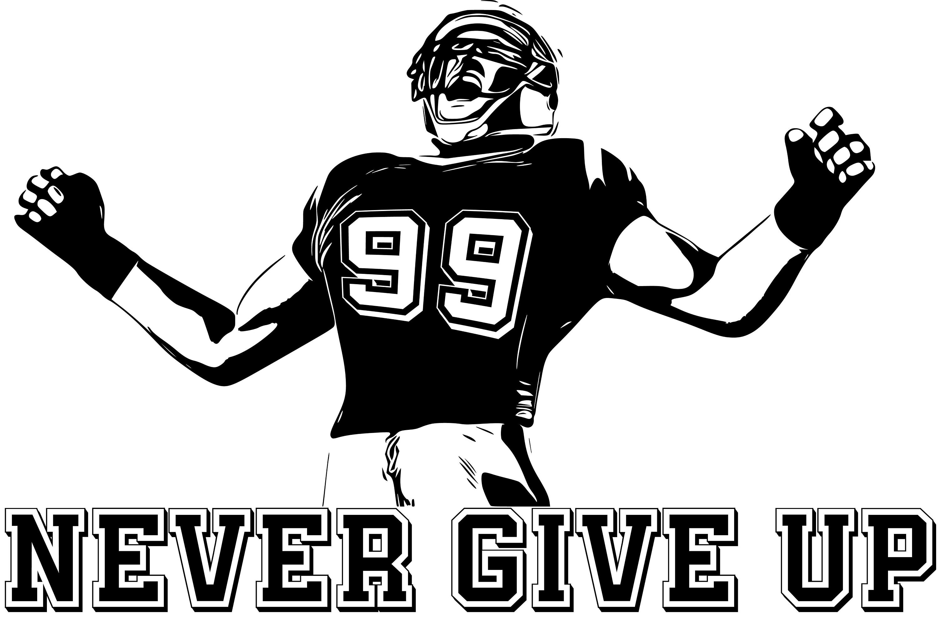 Personalized Custom Football Wall Decal Never Give Up Etsy